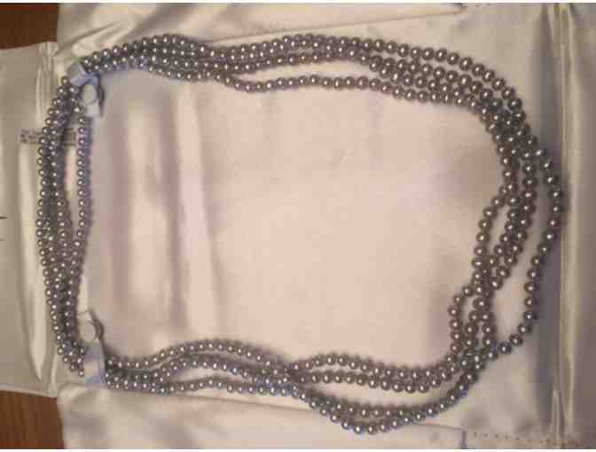 100 Inch 4.5mm Grey Pearl Necklace Strand