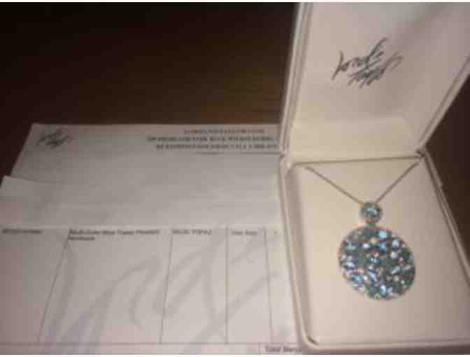 LORD & TAYLOR Sterling Silver Multi-Color Blue Topaz Pendant Necklace