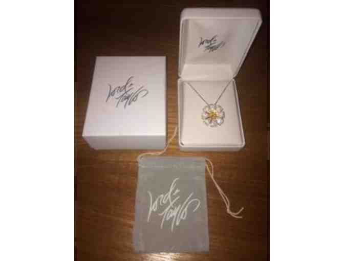 Sterling Silver Flower Crystal Pendant Necklace