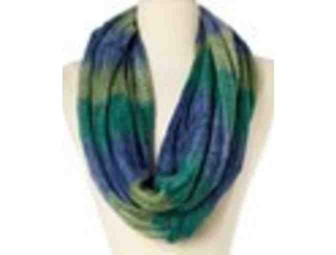 Modadorn a?? Blue & Green Tie-Dye Infinity Scarf
