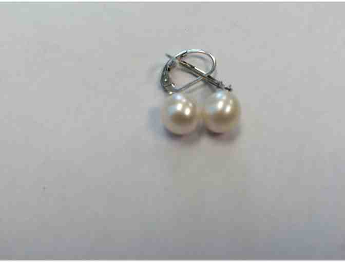 Splendid Pearls a?? White Pearl & Sterling Silver Drop Earrings