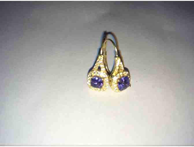 Designs by FMC a?? Tanzanite & White Topaz Drop Earrings