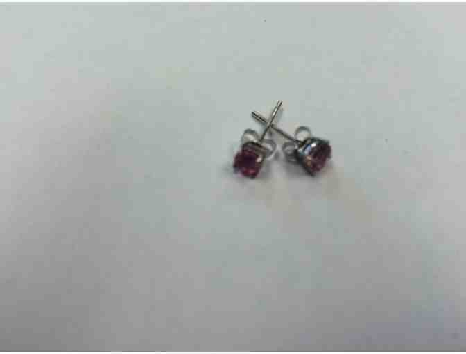 Designs by FMC a?? Pink Tourmaline & Sterling Silver Round Stud Earrings