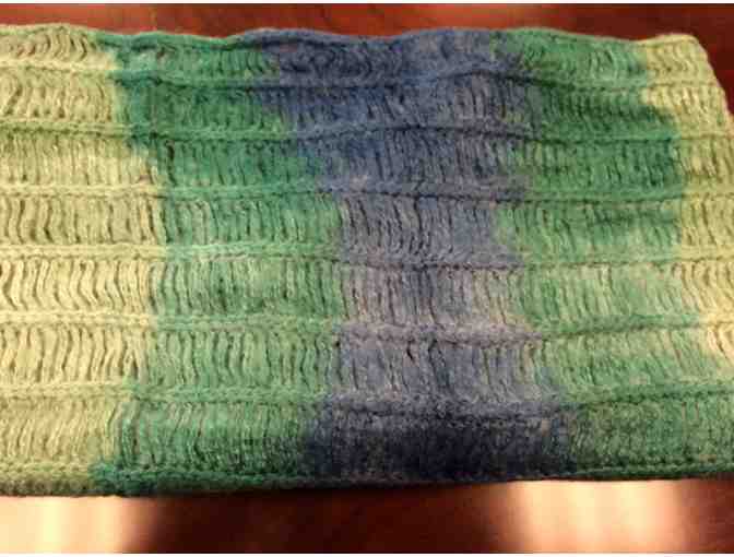 Modadorn a?? Blue & Green Tie-Dye Infinity Scarf
