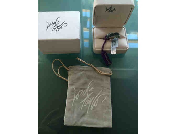 LORD & TAYLOR Sterling Silver and Crystal Crossover Ring Size 7