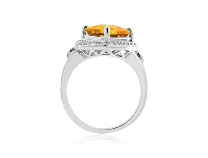 4.50 Carat tw Citrine & Sapphire Ring in Sterling Silver Ring Size 8