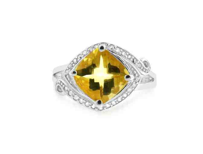 4.50 Carat tw Citrine & Sapphire Ring in Sterling Silver Ring Size 8