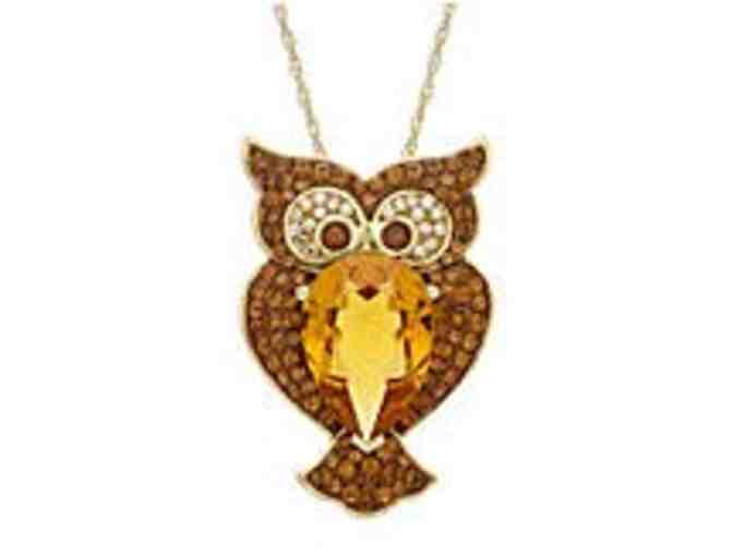 Gold-Plated Sterling Silver Necklace with Crystal Owl Pendant