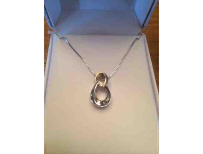 Two Tone Pendant in Sterling Silver with 14 Kt. Yellow Gold