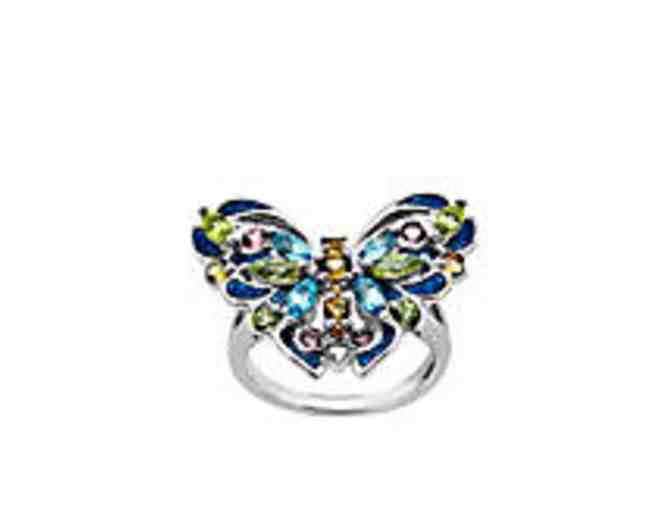 Multi-Stone Butterfly Ring in Sterling Silver - Photo 1