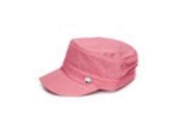 Tickled Pink a?? Coral & White Pin Dot Cadet Cap