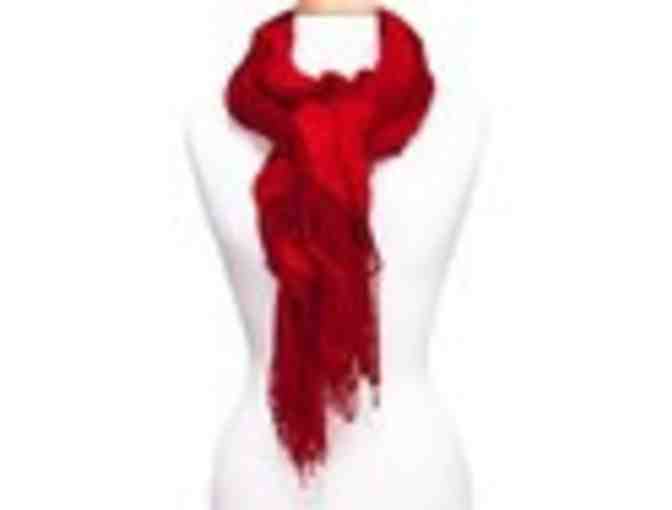 Tickled Pink a?? Red Bunchy Net Frill Scarf