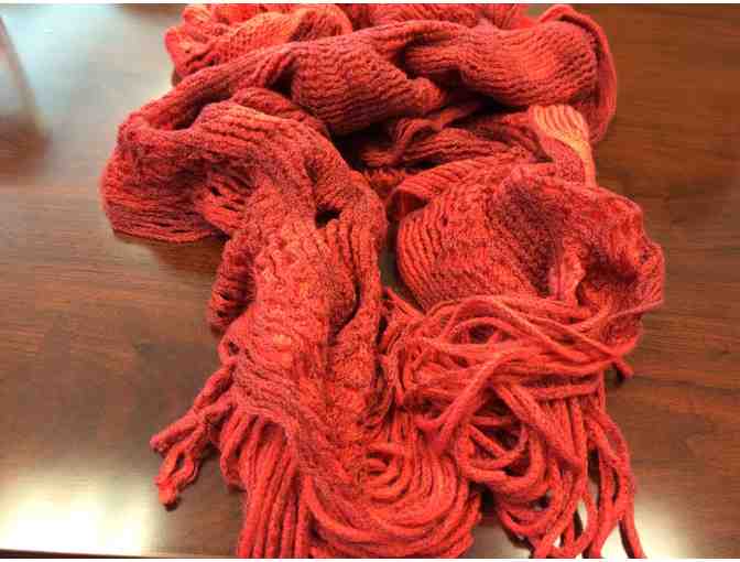 Tickled Pink a?? Red Bunchy Net Frill Scarf