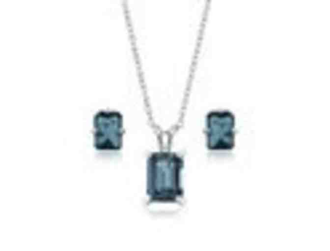 Designs by FMC a?? London Blue Topaz Emerald-Cut Pendant Necklace & Earrings
