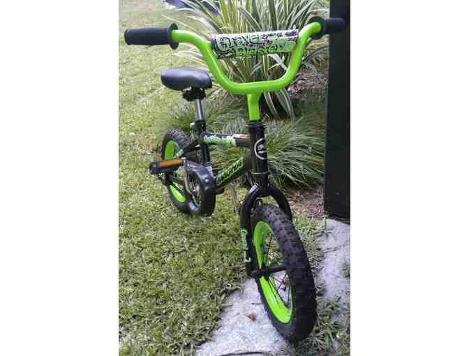 Children's Bicycle in Black and Electric Green