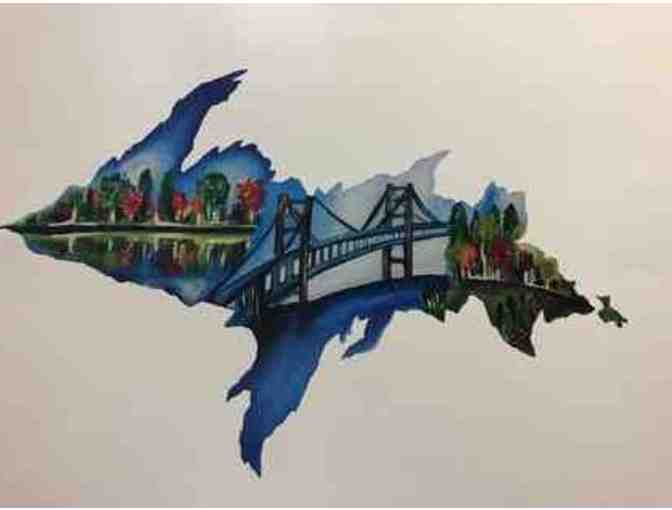 Painted print of Michigan