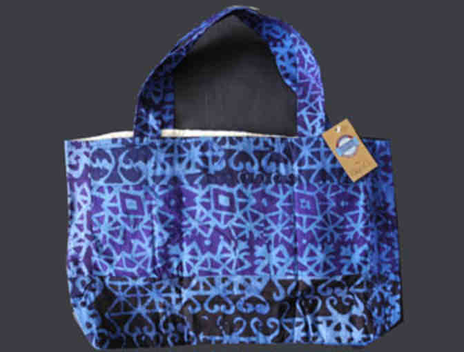 African Garden Tote in Blue