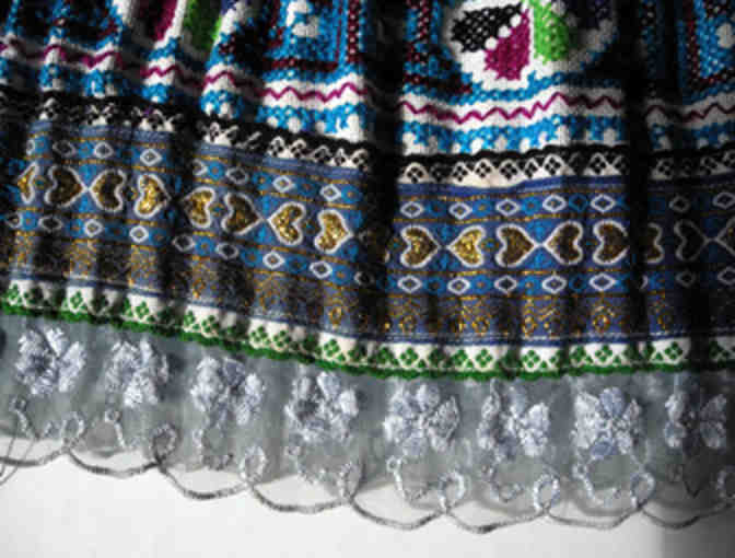 Accordian Pleated Skirt with Geometric Pattern