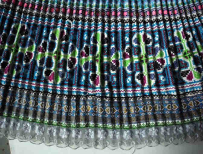 Accordian Pleated Skirt with Geometric Pattern