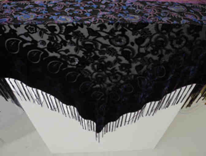 Velvet Shawl with Laser-cut Pattern