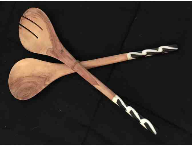 Hand Carved Salad Tongs from Uganda