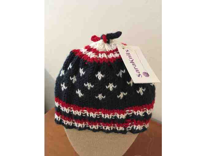 Toddler-Child Red White and Blue hat by SaraKnits