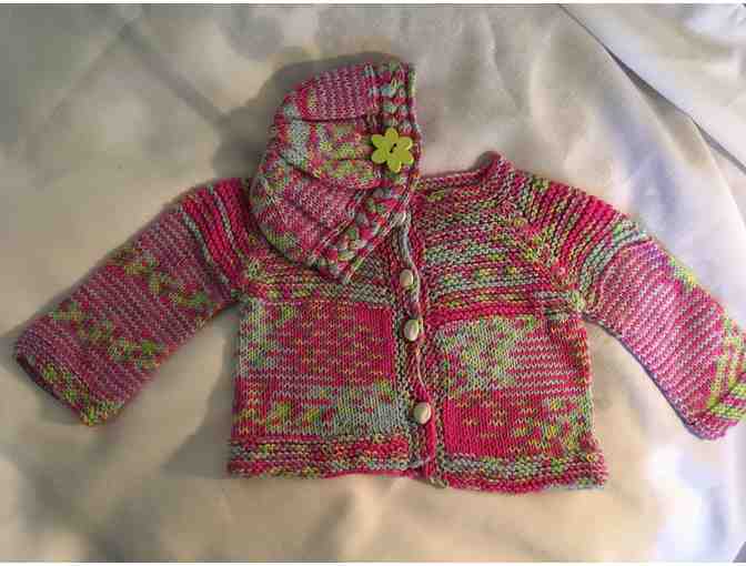 Infant multi-color sweater and hat by Barbara