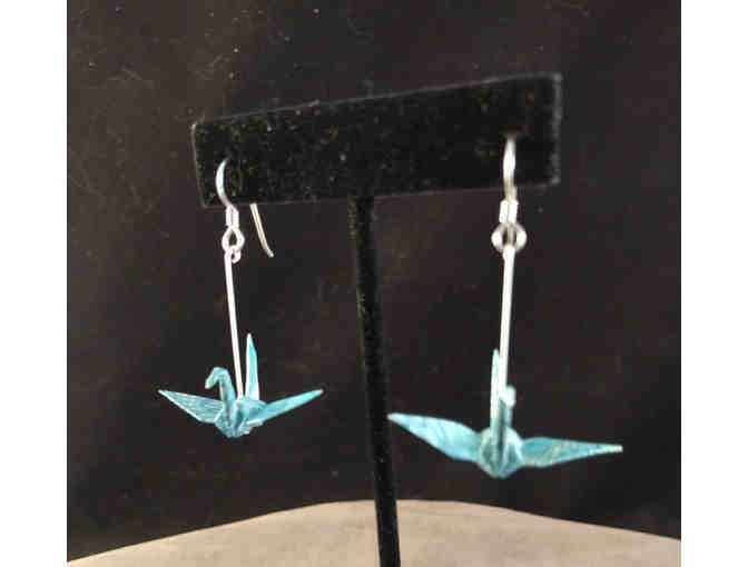 Paper crane earrings