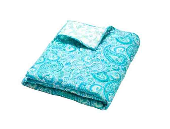 Moksha Reversible Quilt Beau Paisley Turquoise - Photo 1
