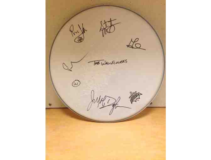 Signed Wallflowers Drumhead and Rami Jaffee Signed Wallflowers Setlist Circa 2013