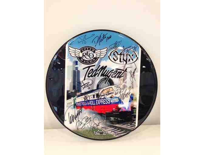REO Speedwagon signed Drum Head