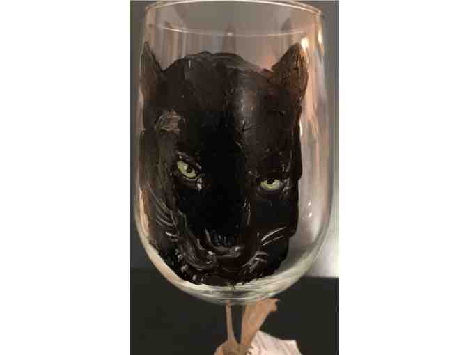 Eclipse hand-painted wine glass