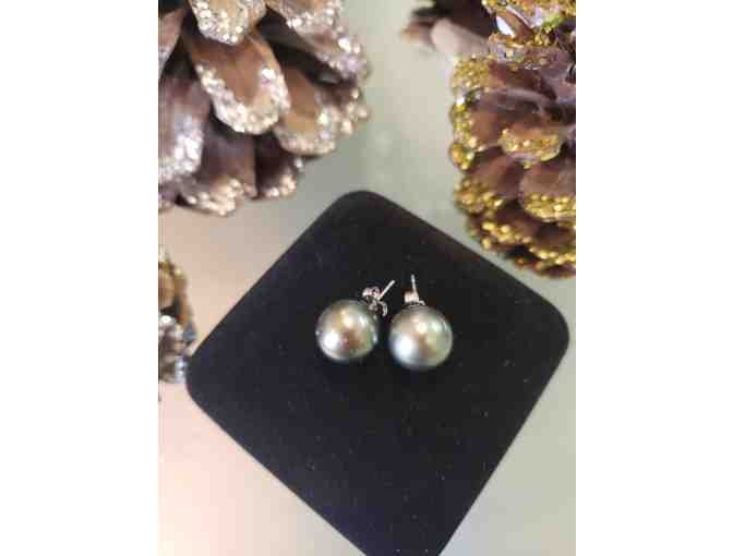 Black Tahitian Black Pearl Studs