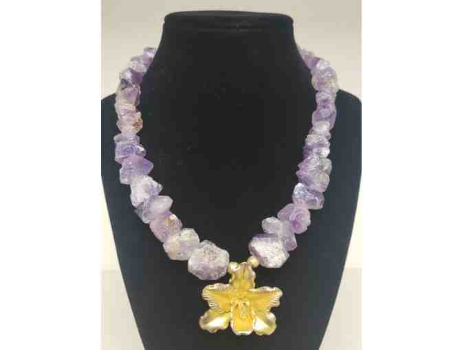 Amethyst Sterling/Gold Necklace - Photo 1