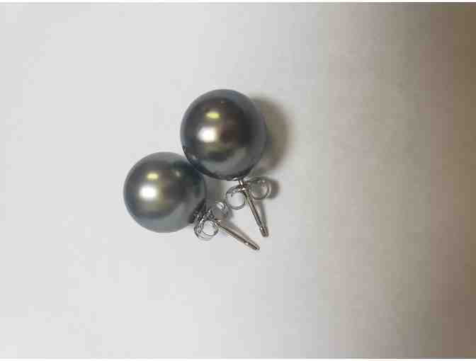 Black Tahitian Black Pearl Studs
