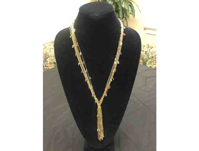 Gold necklace with semi precious stones