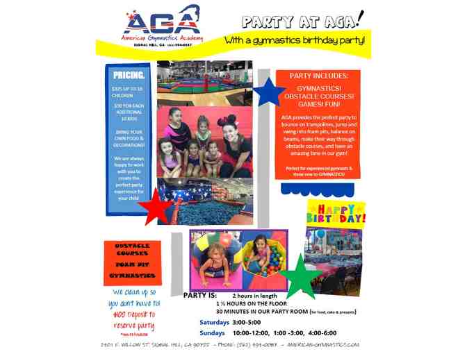 2 Hour Birthday Party Package for 10 Kids at American Gymnastics Academy - Photo 1