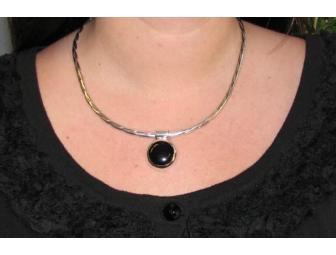 Sterling Silver Neck Ring & Pendant