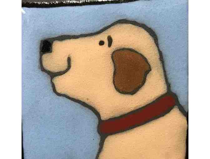 Handmade Ceramic Mug & Pin with Dog in Canoe