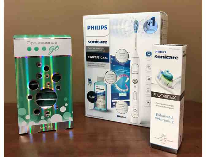 Smile Care Package with Philips Sonicare Toothbrush, Paste & Opalscence Go Whitener