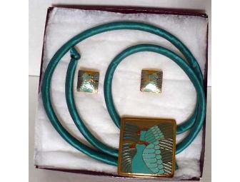 Laurel Burch Pendant & Earrings