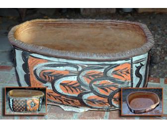 Large Stoneware Art Planter 'Sarcophagus' Hand Made by Collective of Solano College Art Students