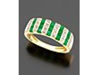 Exquisite14k Gold Emerald & Diamond Ring