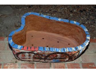 Large Stoneware Art Planter 'Kidney' Hand Made by Collective of Solano College Art Students