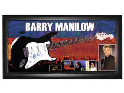 Barry Manilow Autographed Guitar PSA + Display + Exact Vid Proof AFTAL UACC RD C