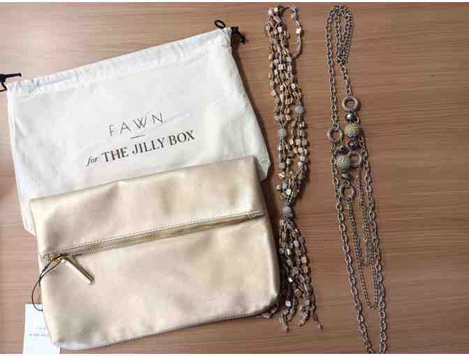 Jilly Box Gold Clutch and Jewelry - Photo 1
