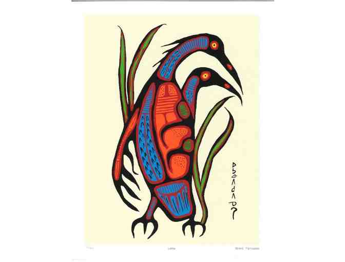 Norval Morrisseau (1932-2007) Fine Art Giclee "LOONS" 11 x 14 UF, Gold Leaf Folio, Limited - Photo 1