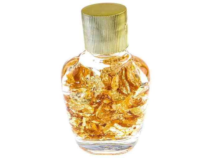 GOLD The Sweat of The Sun - Assayers Glass Jar of .999 Fine Gold Leaf Flakes on Display Gi - Photo 2