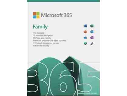 Microsoft 365 Family Subscription License. For 6 people and 1 year.