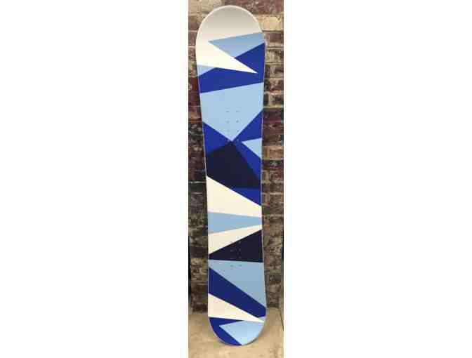 Blue & White Designed Snowboard - Photo 1